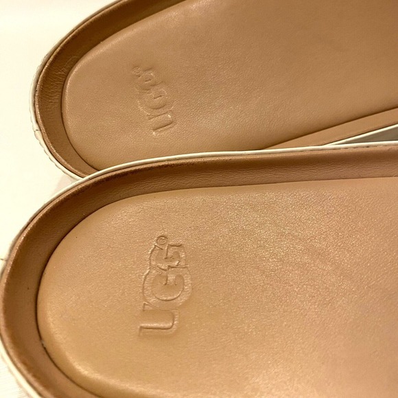 Authentic Ugg Women's Cream Ivory Jayne Patent Leather Sandals Slides US Size 10 - Picture 4 of 8